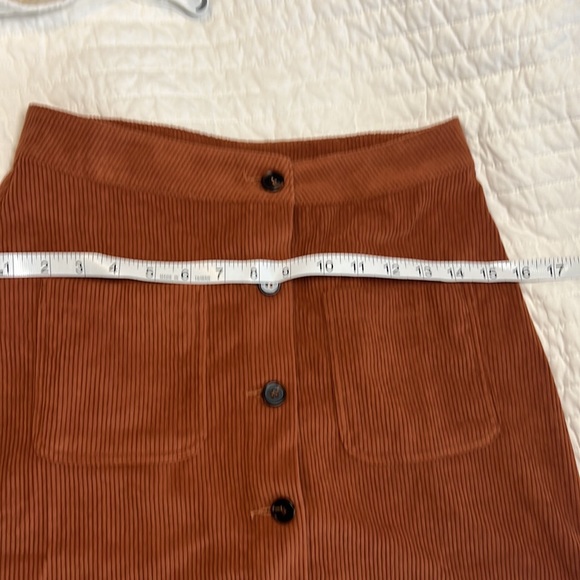 Terracotta Corduroy A Line Skirt - Picture 3 of 14